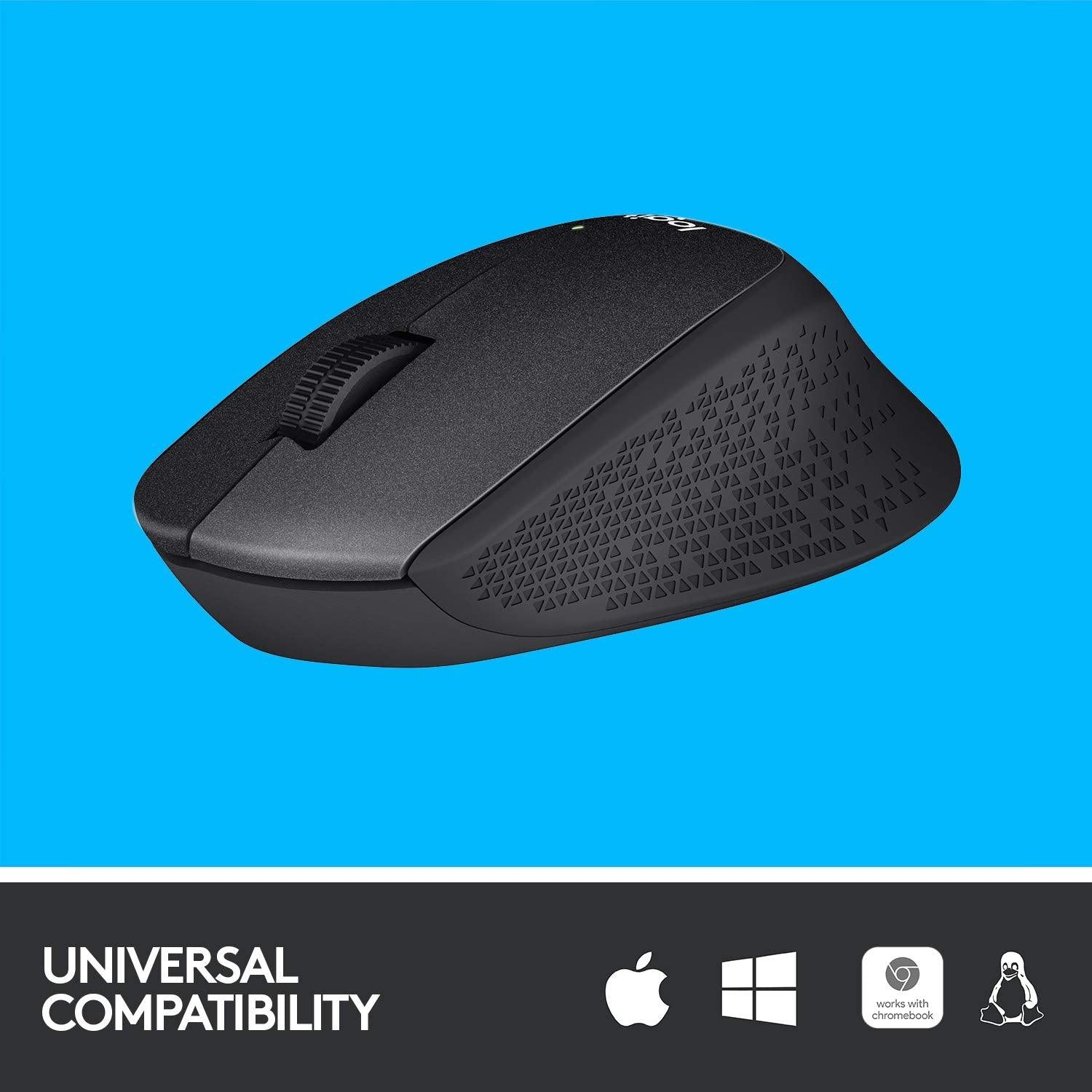 Logitech Full-Size Wireless Mouse, USB Nano Receiver, 1000 DPI Optical  Tracking, Ambidextrous, Red 